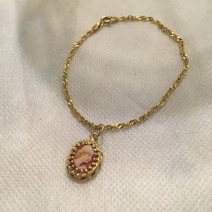 Vintage 14K Bracelet with Petite Anne Klein Cameo